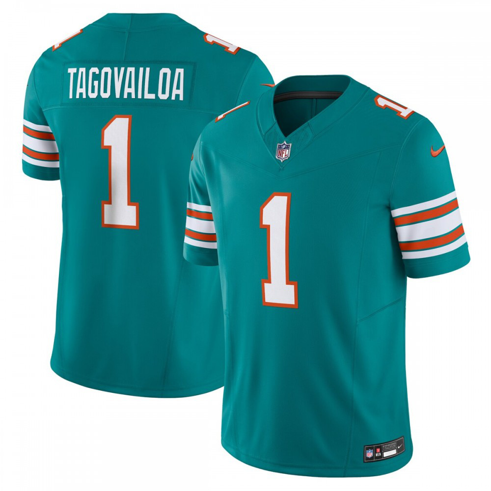 Tua Tagovailoa Miami Dolphins Nike Vapor F.U.S.E. Limited Jersey - Aqua-GridironStore